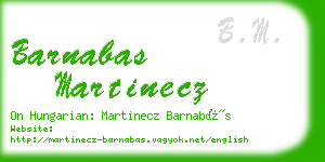 barnabas martinecz business card